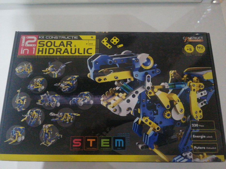 Kit robotica STEM - Robot multifunctional Solar si hidraulic 12 in 1