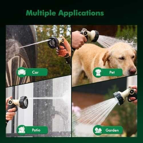 Нов Градински пистолет за маркуч метален 6 струи месинг 6 режима за градина и кола