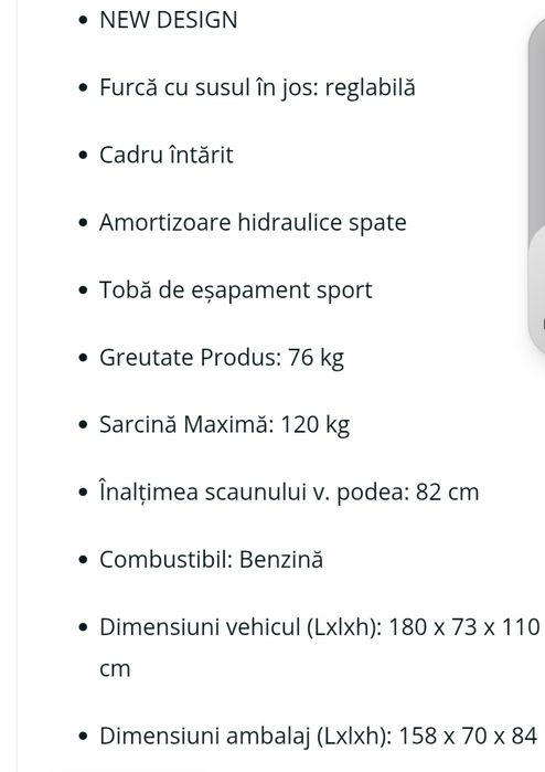 Vând cross 125cc 4t