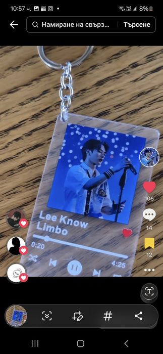 Lee know ли кноу Stray kids ключодържател