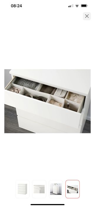 Комод IKEA Мальм, 80x48x100 см, белый