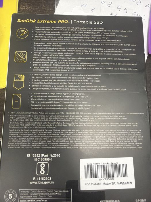 Ssd extern portabil sandisk extreme pro 4tb nou sigilat original