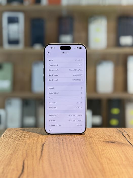 iPhone 16 Pro Max 256Gb Desert/Baterie91%/Garantie 12 LUNI @atsgsm.ro
