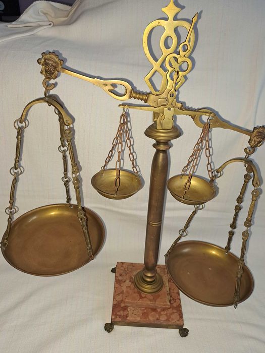 balanta dubla veche bronz alama 56 cm