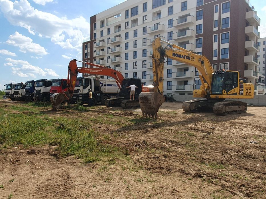 Săpături demolări excavati beciuri fose septice beton concasat frezat