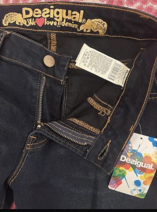 Blugi skinny Desigual - nou cu eticheta