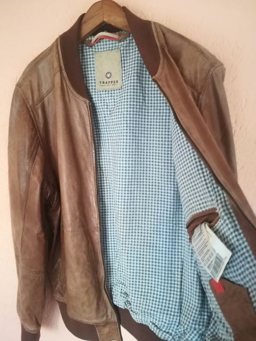 Geaca piele bărbați Trapper mărimea 50