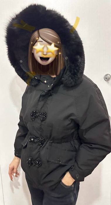 Дамско яке с естествен косъм - размер М