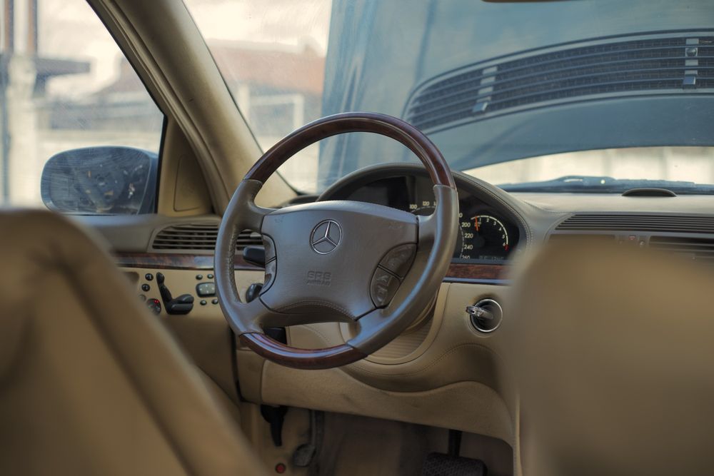 Volan cu mahon, bej, Mercedes S Class W220