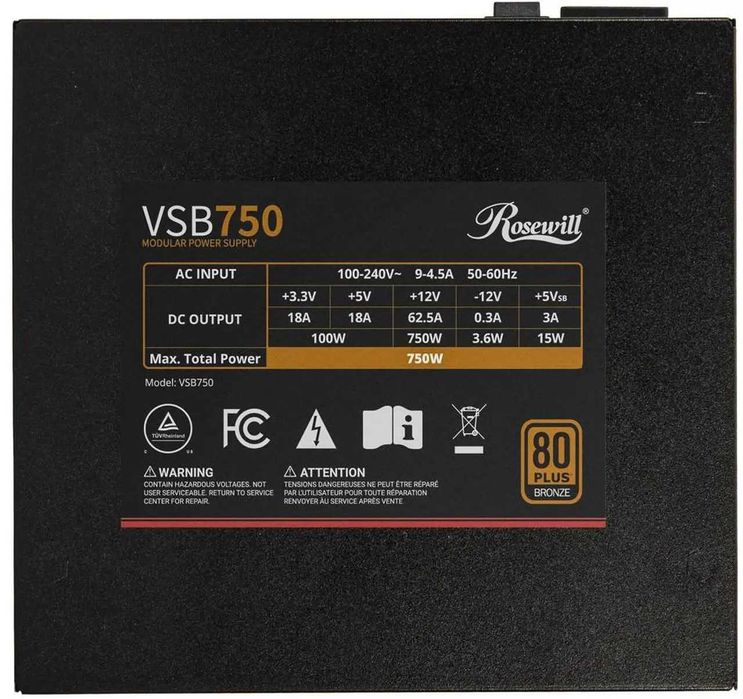 Rosewill VSB 750W 80+ Bronze