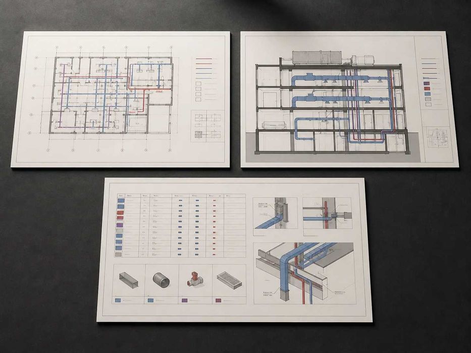 Desenator AutoCAD și Revit MEP – planșe instalații, PDF în DWG