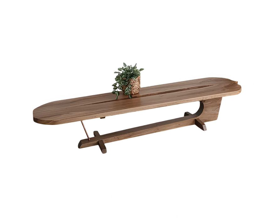 Masa de cafea premium lemn masiv Ulm si Nuc - Design de lux Unicat