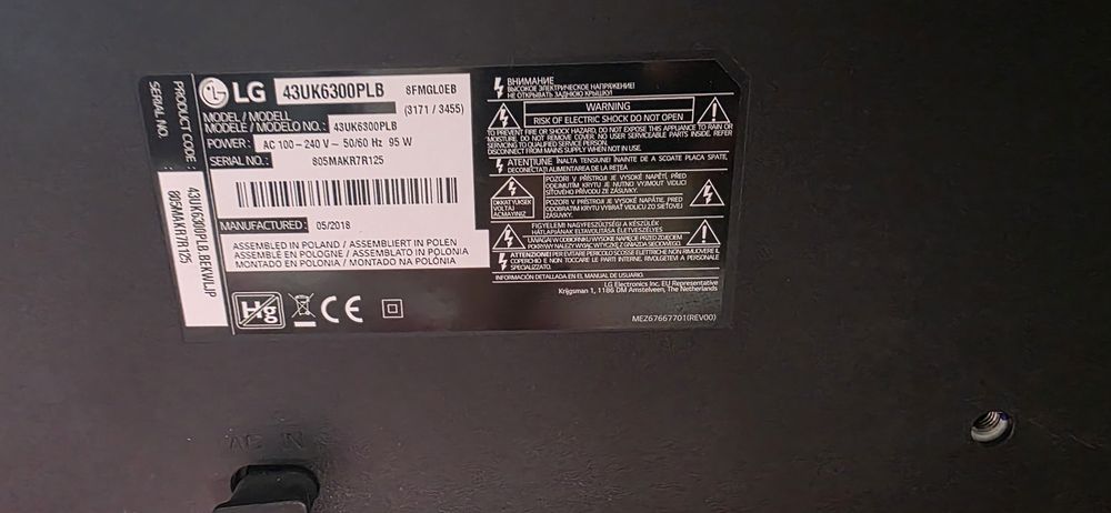 За части LG43UK6300PLB