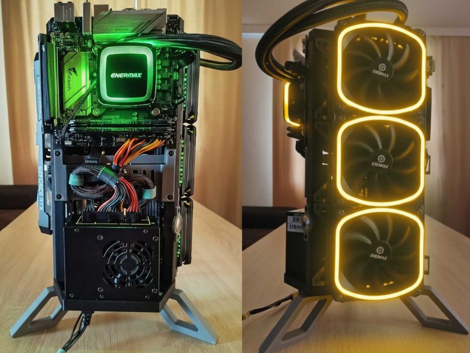 Carcasă PC Custom 3D Printed - Triunghi ITX Tower - Design Unic Open