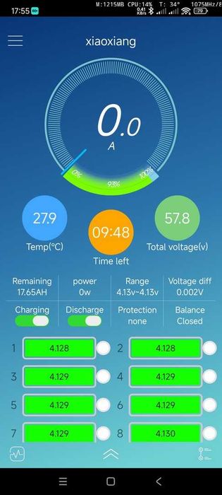 Smart Bluetooth  BMS 7s 8s 9s 10s 11s 12s 13s 14S 15S 16S 17S + Bluetooth inclus App smart monitorizare configurare