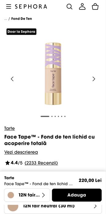 Fond de ten Tarte Face Tape 12N