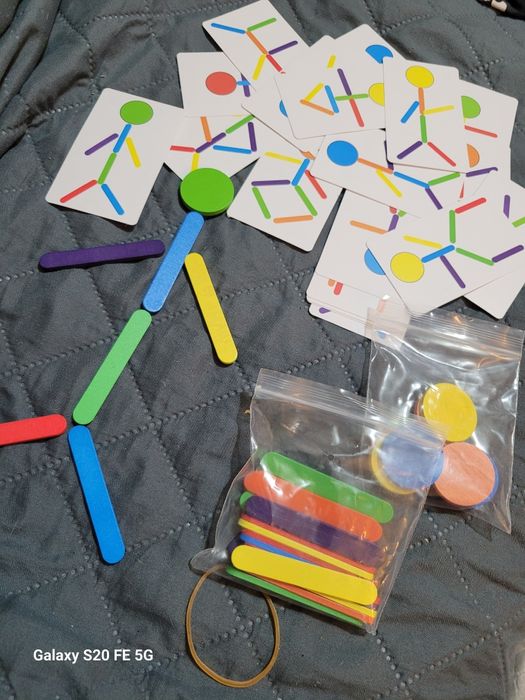 Set de bețișoare din lemn pentru puzzle creativ