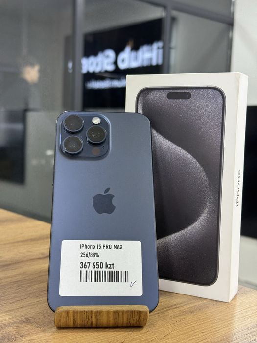 iPhone 15 ProMax•256GB/88%Көк/BlueTitanium Айфон 15 ПроМакс•256ГБ/88%