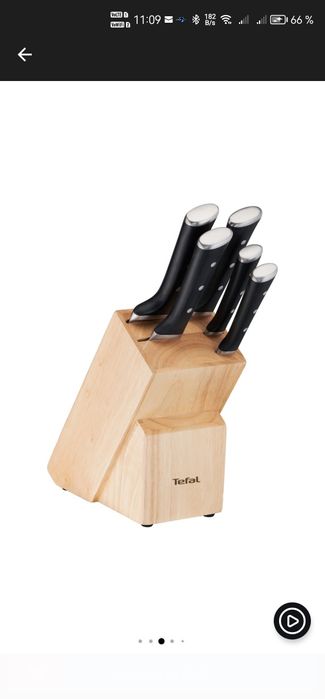 Set de 5 cutite Tefal Ice Force, suport lemn.