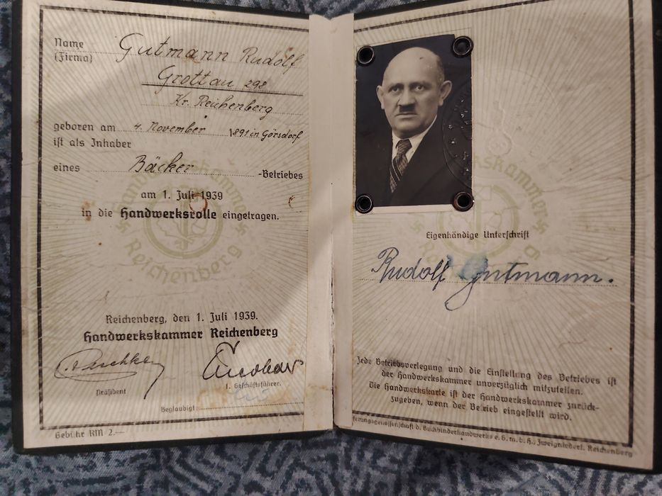 Lot 2 documente WW2 germane: Wehrpaß și Handwerkskarte 1939-1943