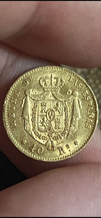 Златна монета Изабела 2-ра Испания 40 реала