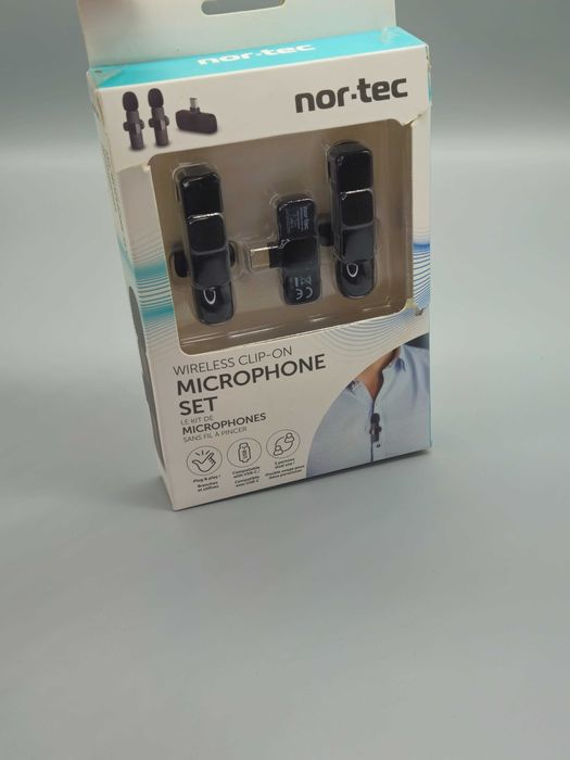 Безжичен клипс микрофон комплект с 2 микрофона и USB-C приемник