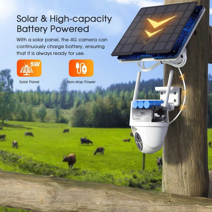 Охранителна камера със слънчеви батерии Topcony