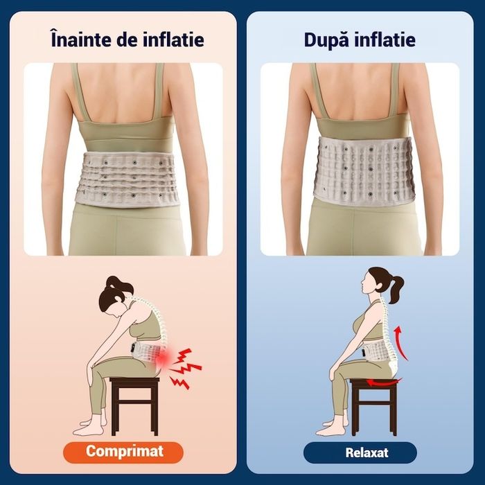Лумбален колан с масаж и нагряване за болки в кръста, дискова херния