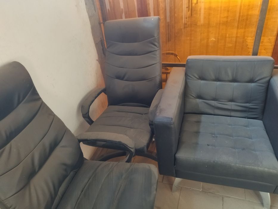 Кресло кожаный диван