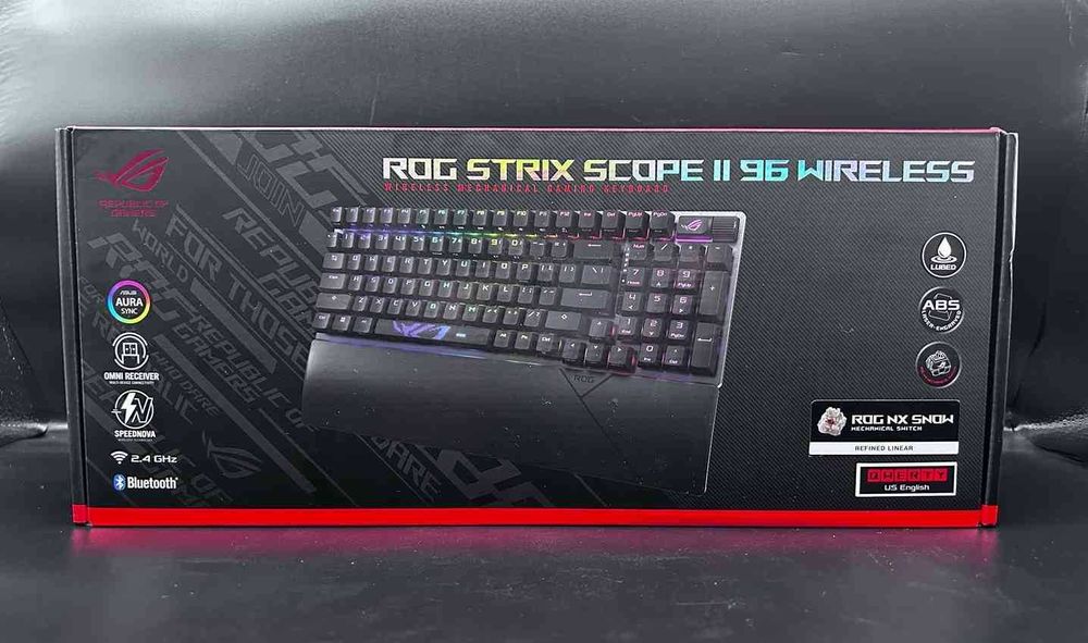 Tastatura Gaming Wireless mecanica sigilata garantie ASUS ROG Strix Scope II 96 Wireless, Bluetooth, Rog Snow, negru Noua