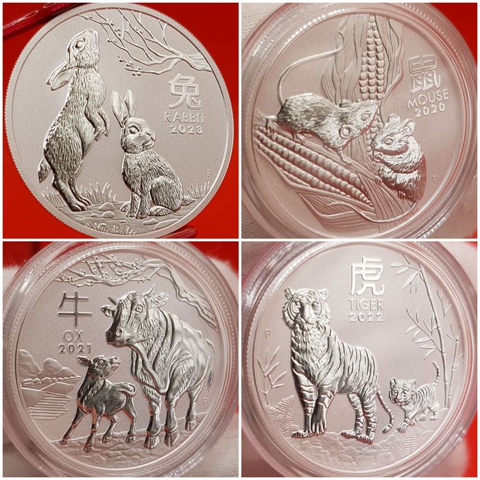 Monede atipice 0.1, 0.25, 0.5, 5, 10 oz argint lingou 999 botez