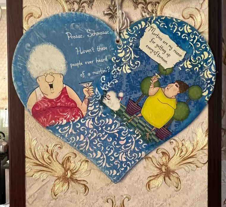 Декупаж. Весёлые подружки. Фанерка 26×22