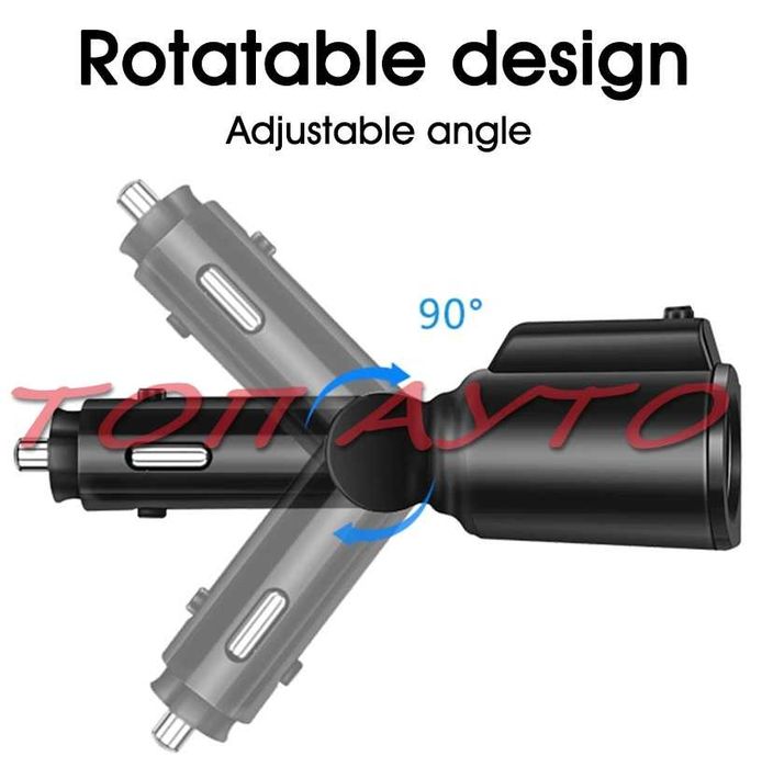 Трансмитер Разклонител Bluetooth Волтметър 2xUSB QC 4,8А 12/24V