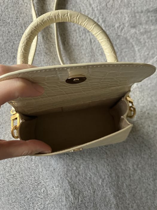 By Far mini croco cream bag