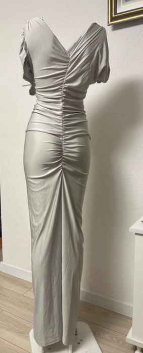 Rochie damă gri lungă