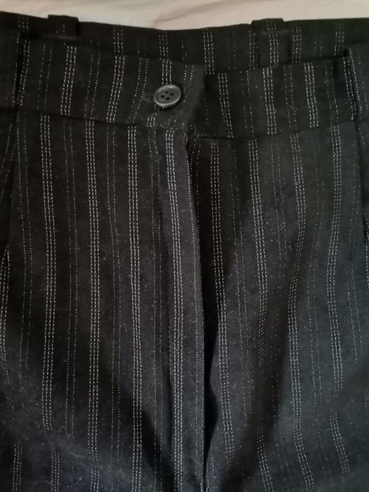 Прав черен официален панталон с висока талия