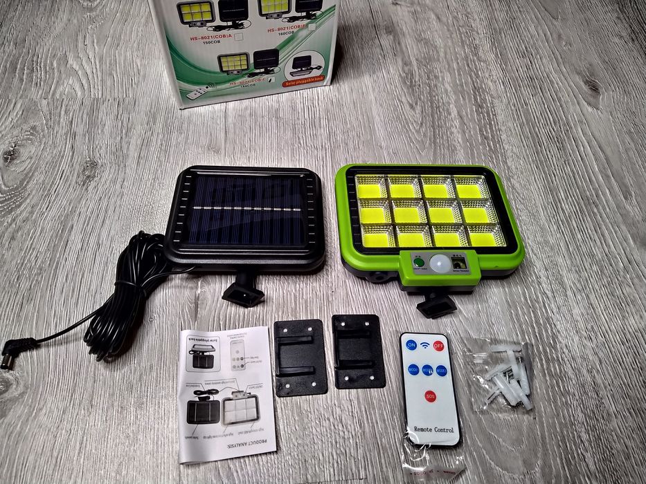 Lampa solara 144 LED-uri senzor de miscare si telecomanda, Camping