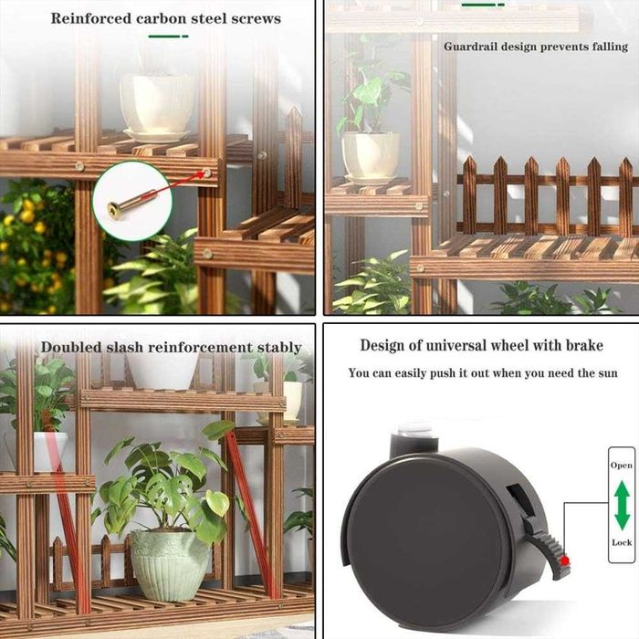 Цветарник, рустик дизайн и солидна конструкция, стълба, рафт №6