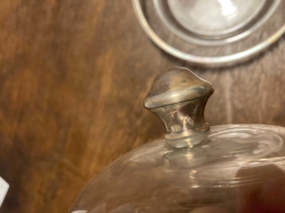 vas cristal si argint H.B secol 19 pt bijuterii caviar lucruri fine