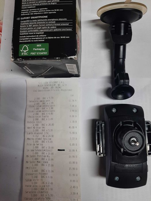 Suport Smarthpone auto+ incarcator auto (2 cabluri)