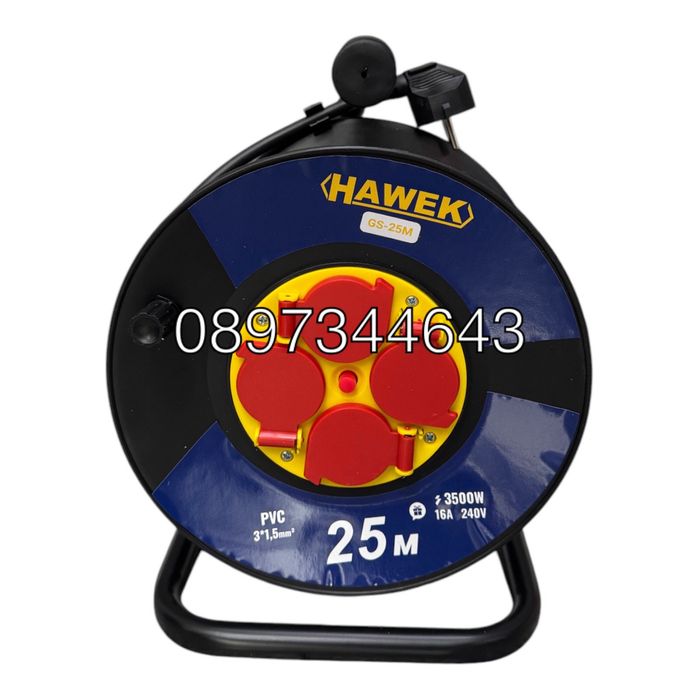 Удължител на макара с кабел HAWEK ,  25 м