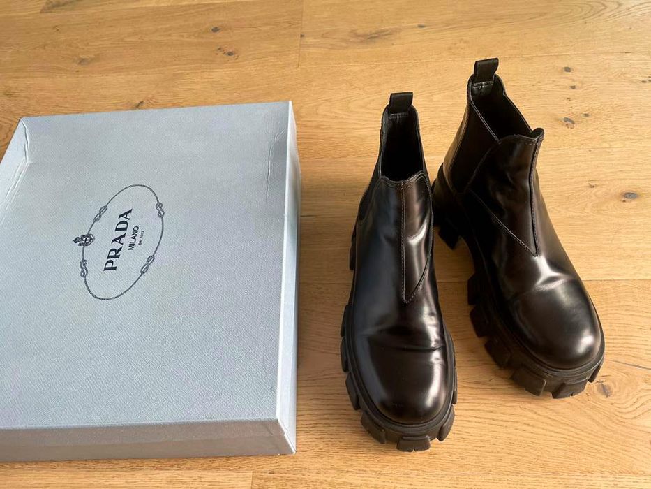PRADA
Monolith leather ankle boots