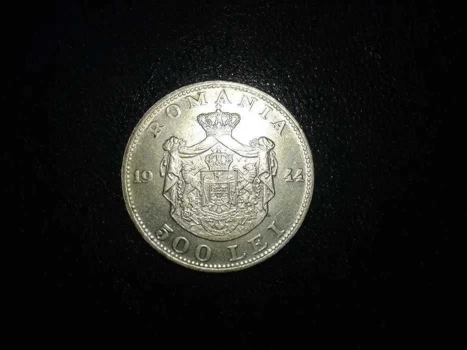 Moneda din Argint 500 lei an 1944 verso Regele Mihai