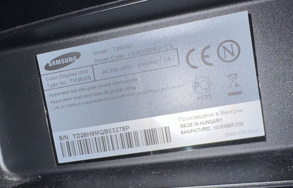 Монитор/Телевизор Samsung T260HD 26” Full HD