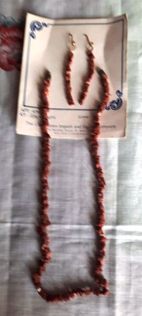 Колье и серьги нать. золотой песок