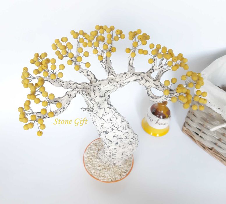 Дръвче Вулканичен Камък Индивидуална Поръчка, Подарък Юбилей, Кръщене