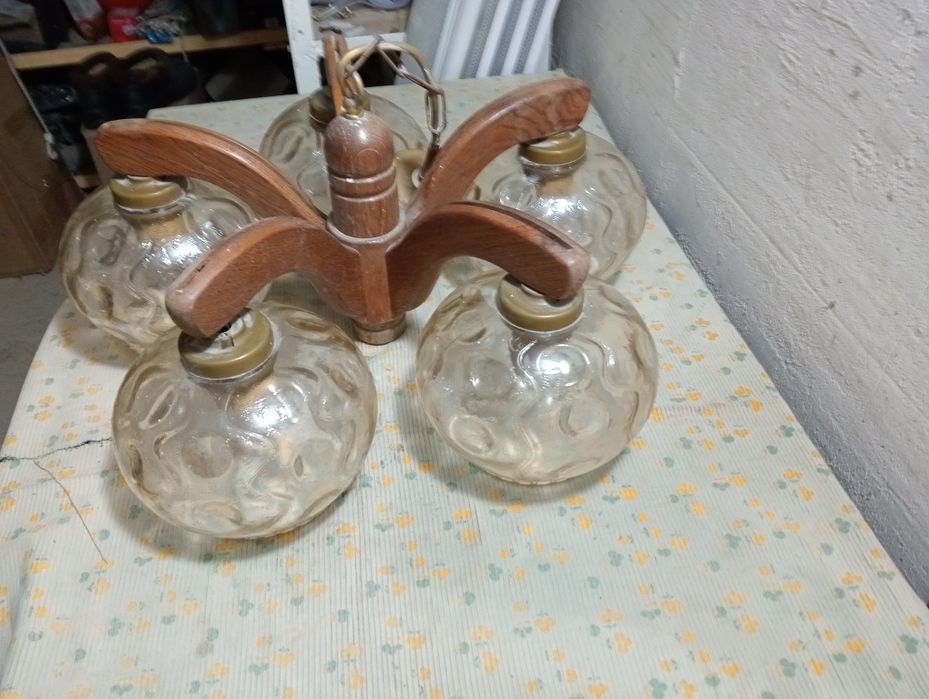 Люстра из натурального дерева