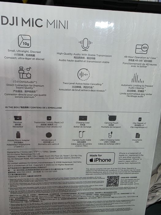 Microfon wireless DJI Mic Mini (2 TX + 1 RX + Charging Case)