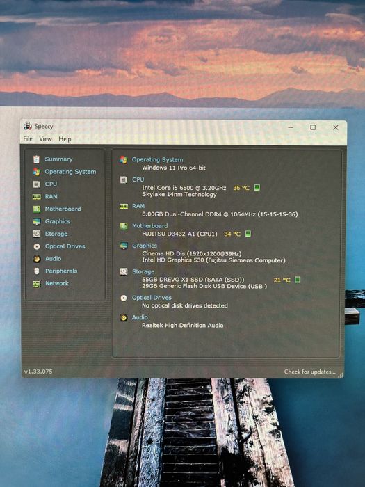 PC i5 6500 Fujitsu Esprimo D956/E85+ SFF 8/16gb RAM DDR4 SSD HDD