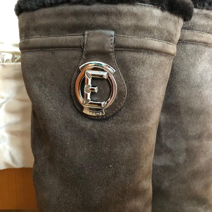 Замшевые зимние сапоги